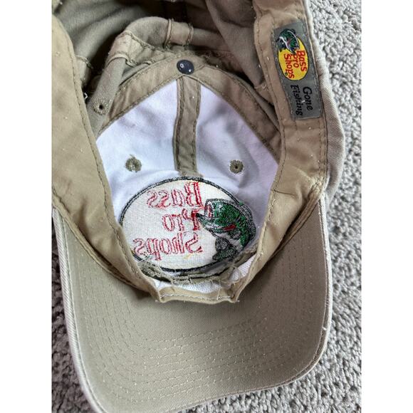Bass Pro Shops Hat Mens One Size Beige Yellow Gone Fishing Snapback READ - Picture 8 of 9